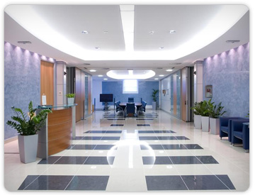 A bright, clean office reception